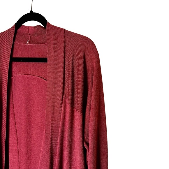 Lululemon Blissful Zen Sweater-So Merlot- Merino Wool Open Cardigan- Size 8 - Picture 8 of 12